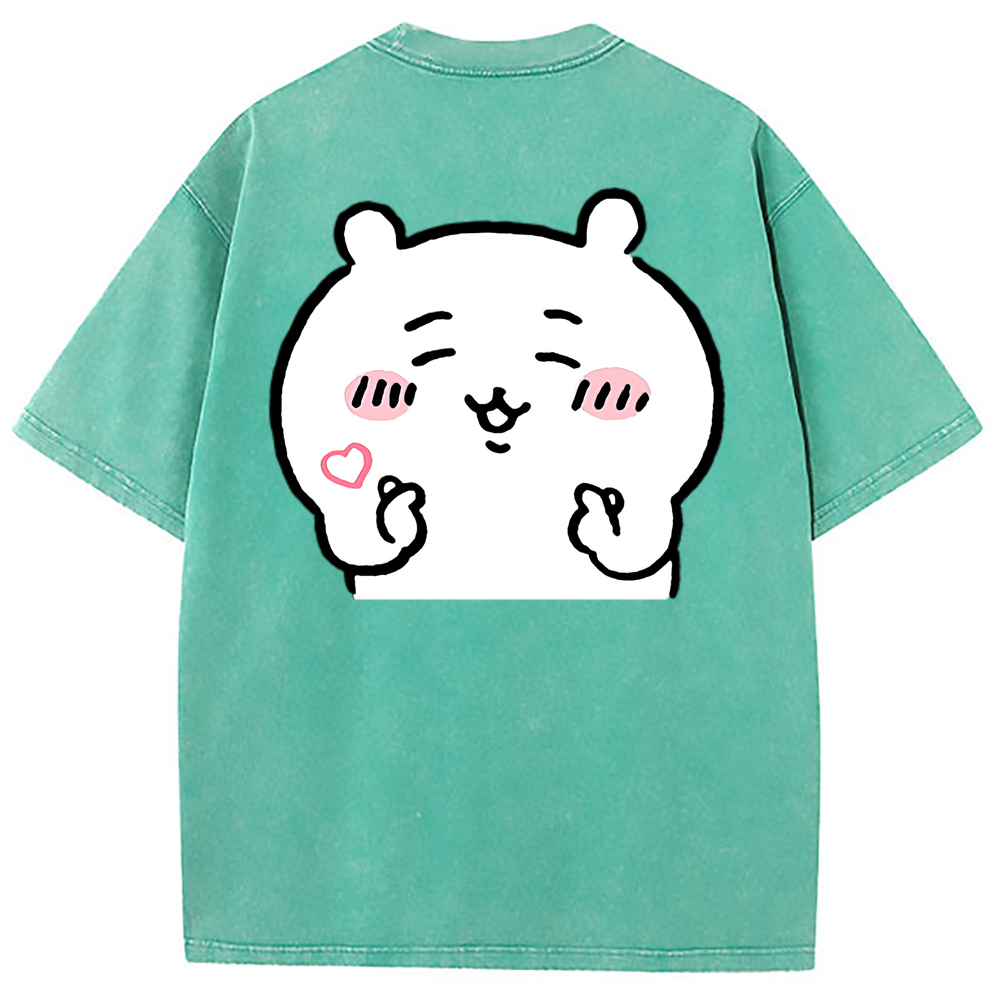 （画像用） ちいかわ ちいかわ Chii-kawa chiikawa 綿100% ヴィンテージ風 半袖Tシャツ（背面プリント）